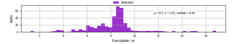 Time the executable took to run