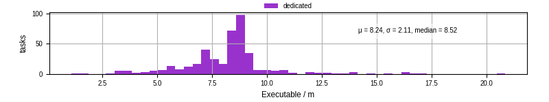 Time the executable took to run