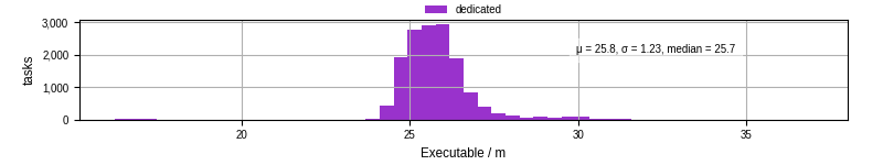 Time the executable took to run