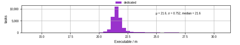 Time the executable took to run