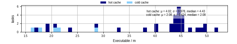 Time the executable took to run