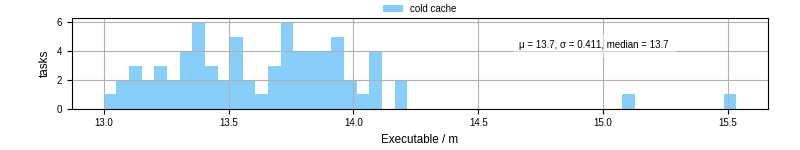 Time the executable took to run