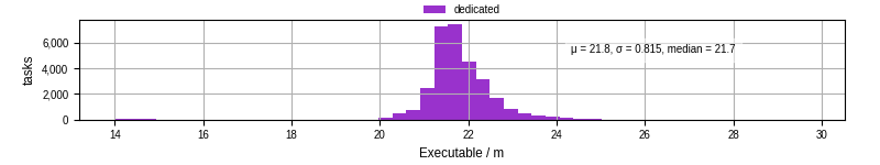Time the executable took to run