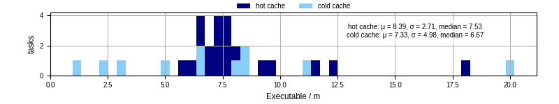 Time the executable took to run