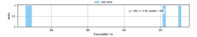 Time the executable took to run