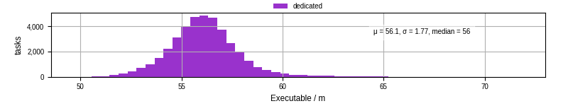 Time the executable took to run