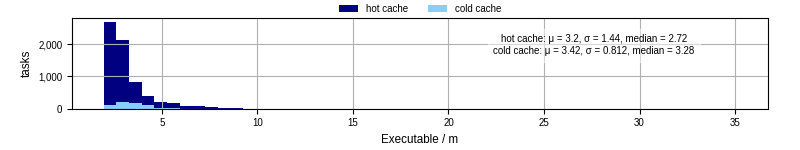 Time the executable took to run