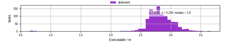 Time the executable took to run