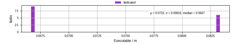 Time the executable took to run
