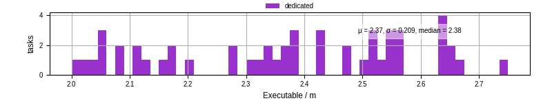 Time the executable took to run