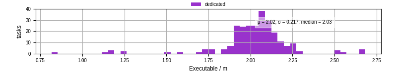 Time the executable took to run