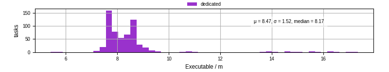 Time the executable took to run