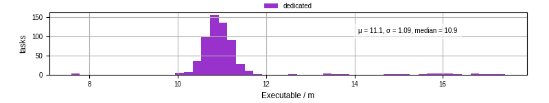 Time the executable took to run