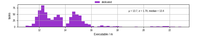 Time the executable took to run