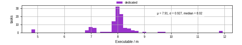 Time the executable took to run