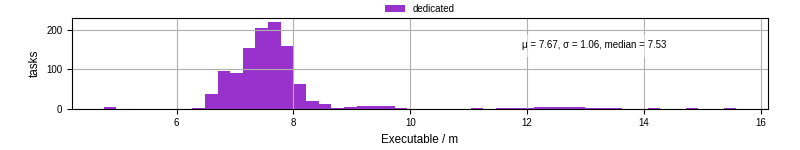Time the executable took to run