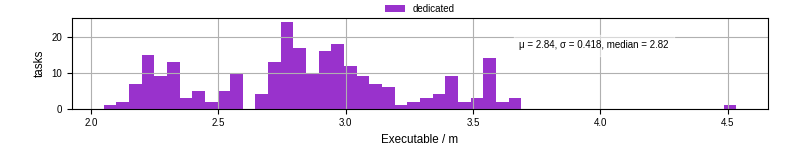 Time the executable took to run