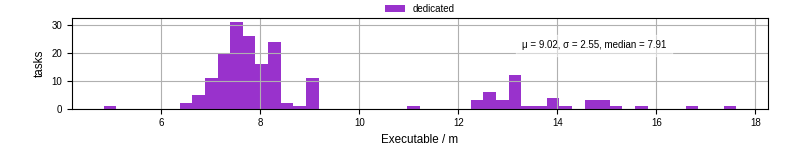 Time the executable took to run