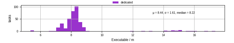 Time the executable took to run
