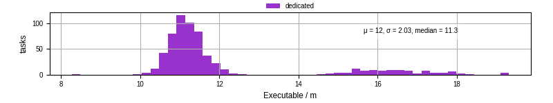 Time the executable took to run
