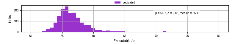 Time the executable took to run