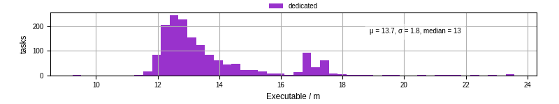 Time the executable took to run
