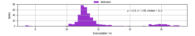 Time the executable took to run