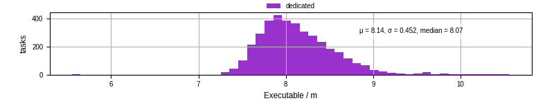 Time the executable took to run