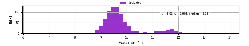 Time the executable took to run