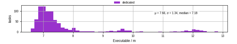 Time the executable took to run