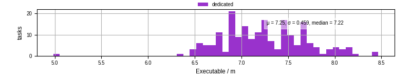 Time the executable took to run