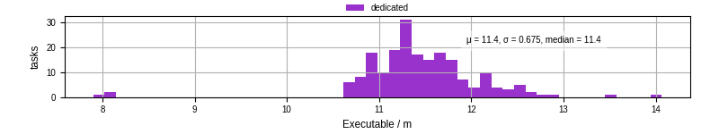 Time the executable took to run