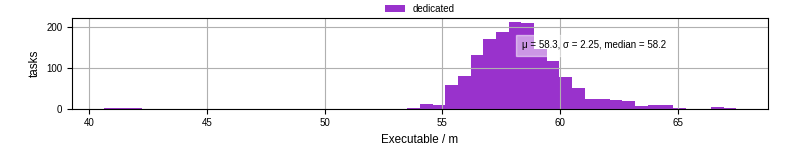 Time the executable took to run