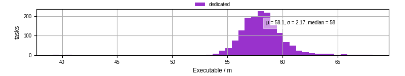 Time the executable took to run