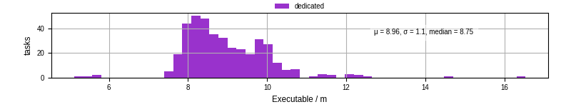 Time the executable took to run