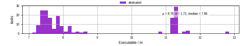 Time the executable took to run
