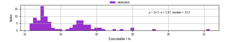 Time the executable took to run