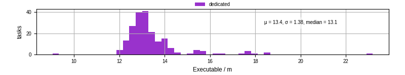 Time the executable took to run