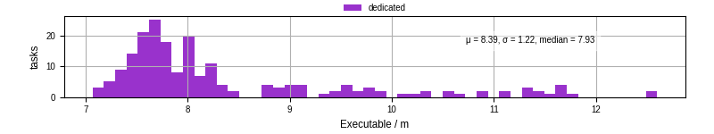 Time the executable took to run