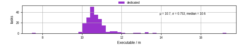 Time the executable took to run