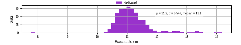 Time the executable took to run