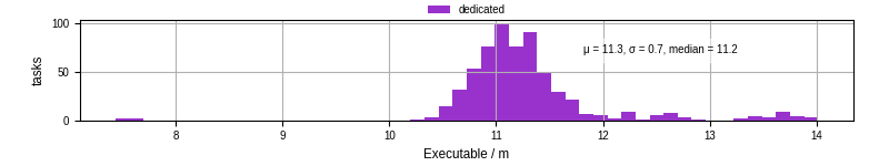 Time the executable took to run