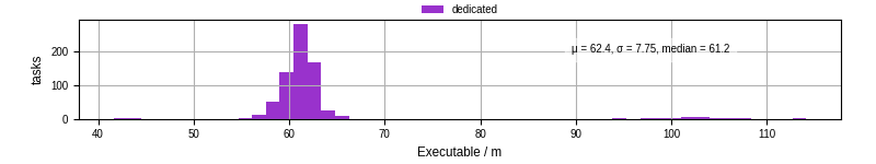 Time the executable took to run
