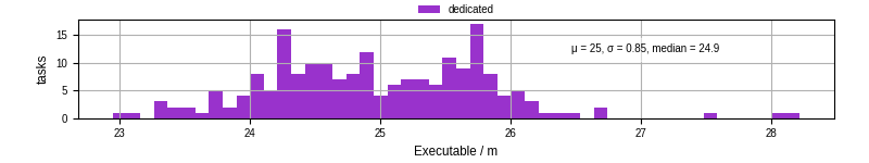 Time the executable took to run