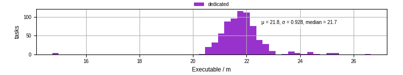 Time the executable took to run