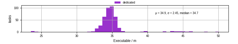 Time the executable took to run