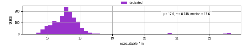 Time the executable took to run