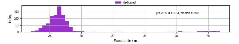 Time the executable took to run