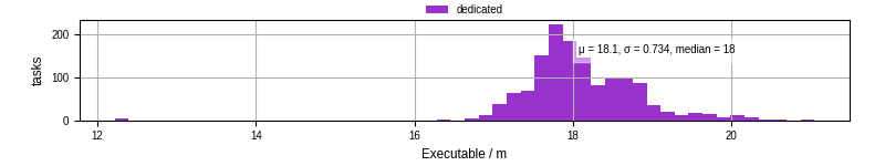 Time the executable took to run