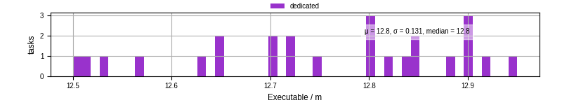 Time the executable took to run